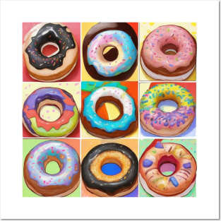 Donut Pattern Art Kawaii Pastry Delicious Posters and Art